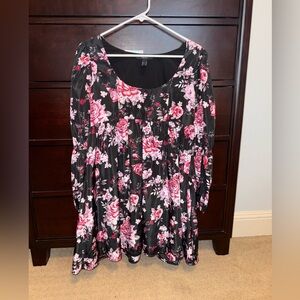 Forever 21 Black and Pink Floral Dress